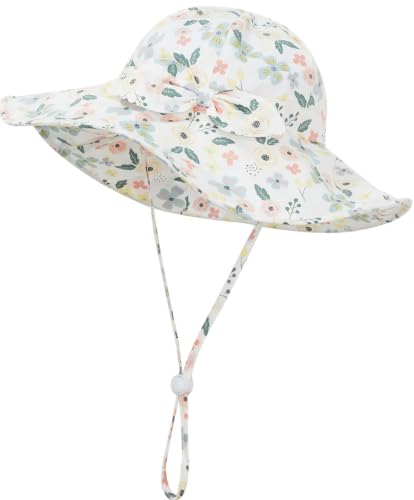 Baby Toddler Sun Protection Bucket Hat Infant Beach Summer Hats for Girl - color: Garden, size: 6-12 Months
