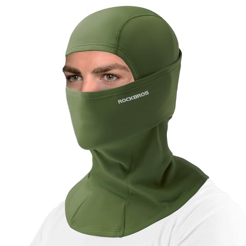 ROCKBROS Windproof Thermal Balaclava Ski Mask for Men and Women Cycling - color: Deep Green