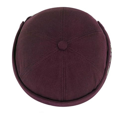 DIYDECAL Retro Brimless Skullcap Hat Docker Cap,Sailor Worker Hat Beanie Hat for Mens - color: Wine