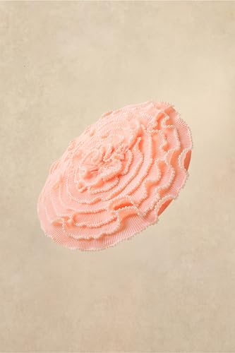 Coucoland Fascinators Hats for Women - Tea Party Cocktail Kentucky Fascinator Multilayer Flat Derby Hat with Pearl for Party - color: Peach Fuzz