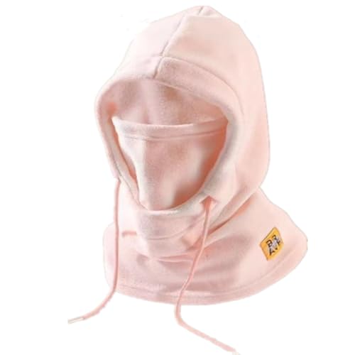 Winter Fleece Ski Mask for Men Women Balaclava Face Mask Windproof Thermal Hood Winter Full Face Neck Cover Warmer - color: Pink