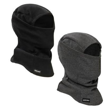 KOOLSOLY Ski Mask Balaclava Cold Weather Warm and Fleece Face Mask Neck Warmer Full Face Mask for Men&Women - color: Black*dark Grey