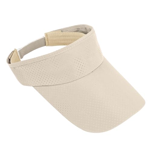Sportmusies Extra Long Brim Quick Dry Sun Sport Visors Hat - color: Light Beige