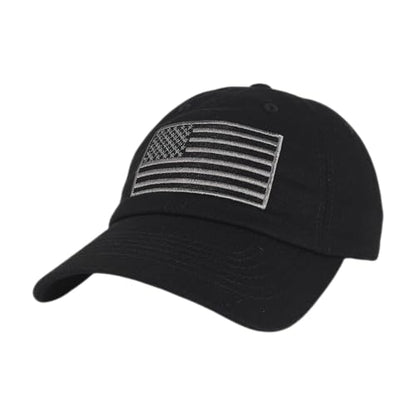 E BY ELIDAN USA Hat, Embroidered American Flag Baseball Cap for Men Women - color: Black