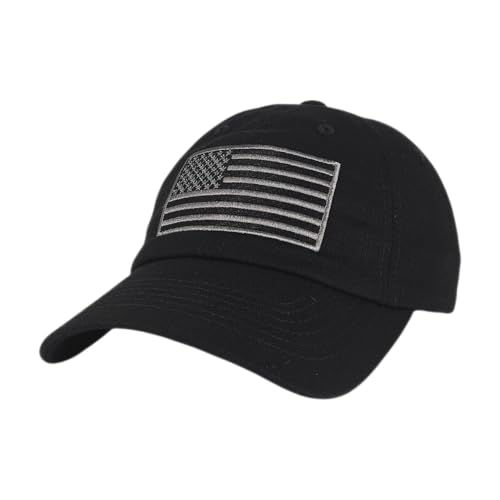 E BY ELIDAN USA Hat, Embroidered American Flag Baseball Cap for Men Women - color: Black