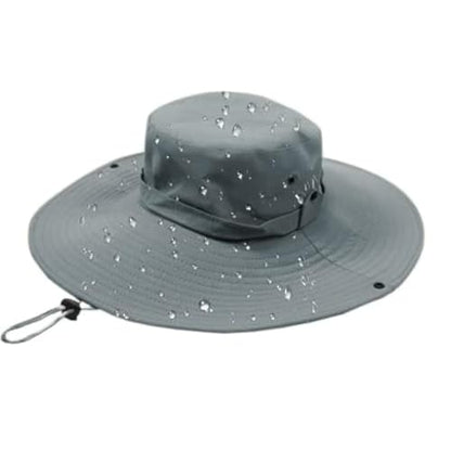 Waterproof Fishing Hat 12CM Wide Brim Sun Hat for Women Mens Packable Bucket hat- UPF 50 for Outdoor Gardening Beach Hats - color: Light Gray