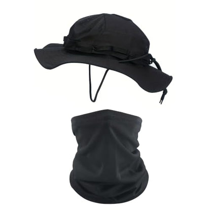 Sun Hat Breathable Boonie Hats for Men Women Fishing Safari Bucket Hat Cap Hunting Outdoor Hiking Camping - color: Suit-black