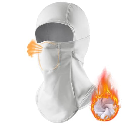 Ski Mask Balalclava Windproof Face Mask Warm Fleece Neck Cover for Cold Weather Helmet Hood for Men & Women - color: A03-white