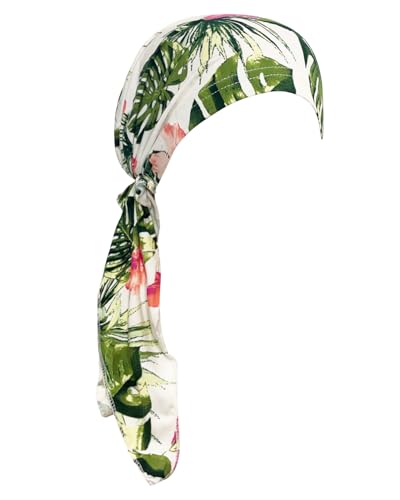 Chemo Headwear for Women Pre-Tied Head Scarf Coverings Scarves - color: Beige Leaves