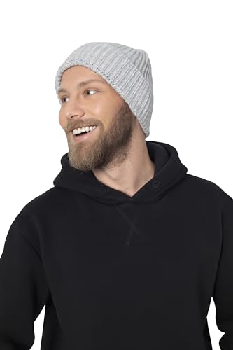 Seamless Beanie Cap, Acrylic Unisex Winter Beanie - color: Light Gray