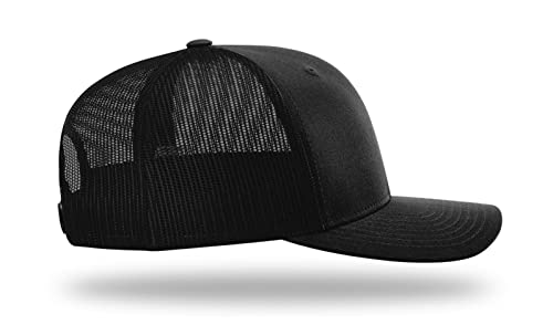 Richardson 112 Classic Six-Panel Adjustable Snapback Trucker Cap - color: Black (Xl)