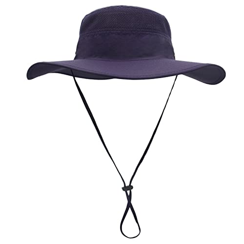 Home Prefer UPF 50+ Men's Sun Hat Wide Brim Bucket Hat UV Protection Hat for Mens Womens Beach Safari Gardening Golf Fishing - color: Deep Purple