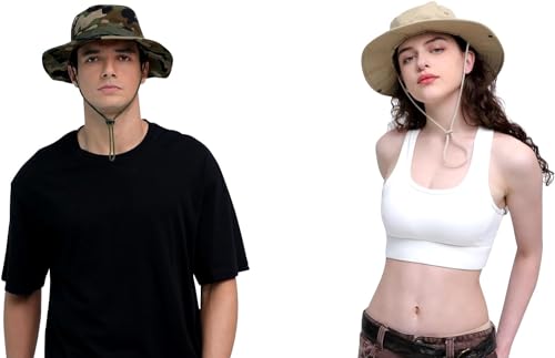 Sun Hats for Men Women Bucket Hat UPF 50+ Boonie Hat Foldable UV Protection Hiking Beach Fishing Summer Safari - color: 1pack-green Camo