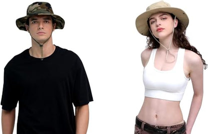 Sun Hats for Men Women Bucket Hat UPF 50+ Boonie Hat Foldable UV Protection Hiking Beach Fishing Summer Safari - color: 1pack-green Camo