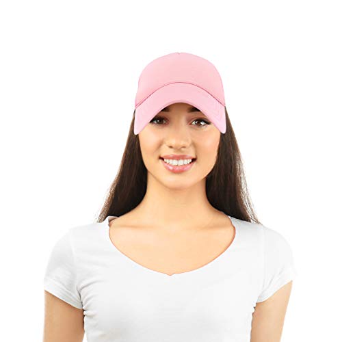 DALIX Solid Blank Trucker Hats Caps 2 Pack - color: Light Pink