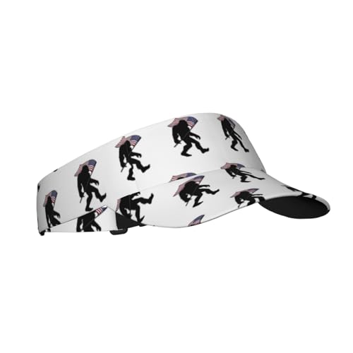 Sports Sun Visor Hats Adjustable Men Women Lightweight Packable Cooling Empty Top Visor Hat for Running, Tennis, Golf - color: Bigfoot