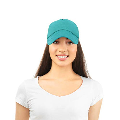 DALIX Solid Blank Trucker Hats Caps 2 Pack - color: Teal