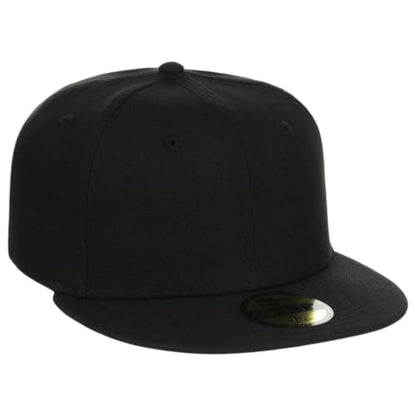 New Era Blank Custom 59FIFTY Fitted Flat Bill Cap - color: Black/Grey Uv, size: 7 1/2