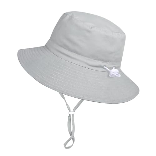 Women Wide Brimmed Sun Hat,Summer Foldable Beach Bucket Hat with UV Protection for Women Young Girls - color: Gray