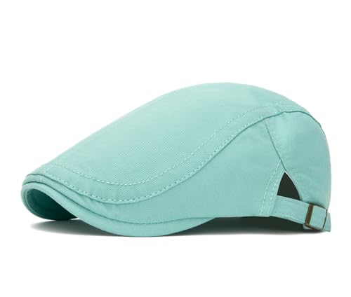 QHFHULV Newsboy Cap for Men Cotton Flat Gatsby Ivy Golf Cabbie Driving Hat - color: Mint Green