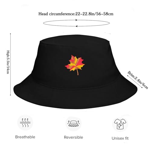 Bucket Hat for Men Women Funny Holiday Fishing Hat Cute Fisherman Cap - color: T-leaves