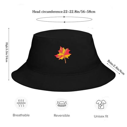 Bucket Hat for Men Women Funny Holiday Fishing Hat Cute Fisherman Cap - color: T-leaves
