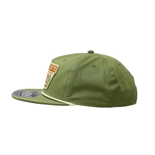 Red Dirt Hat Company Wildlife Hat | 5-Panel Western Adjustable Snapback Cap - color: The Hunt - Olive Green