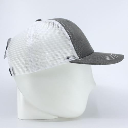 Heavy Washed Coated Canvas Wax-Look Adjustable Low Profile Men Women Baseball Cap - color: Gray/White