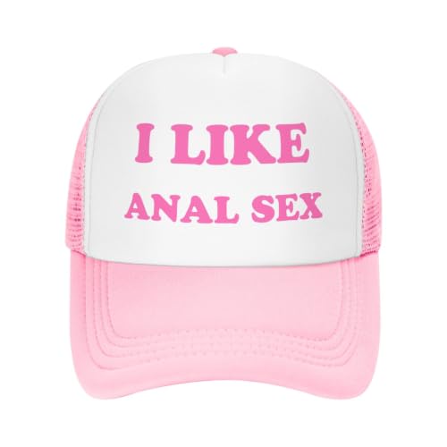 Funny Trucker Hat for Women Men Cute Humor Gag Hats Adjustable Mesh Caps - color: I Like Anal Sex
