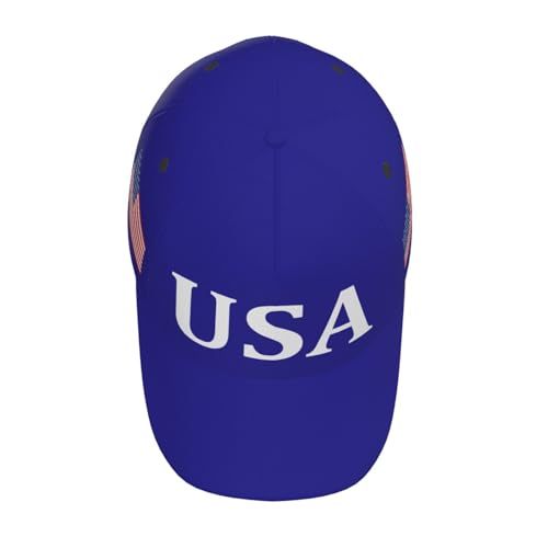 American Flag Baseball Caps Embroiderred USA Flag Patriotic Dad Hat Adjustable Trucker Hats for Men Women - color: Usa Flag Blue 3
