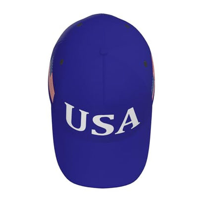 American Flag Baseball Caps Embroiderred USA Flag Patriotic Dad Hat Adjustable Trucker Hats for Men Women - color: Usa Flag Blue 3