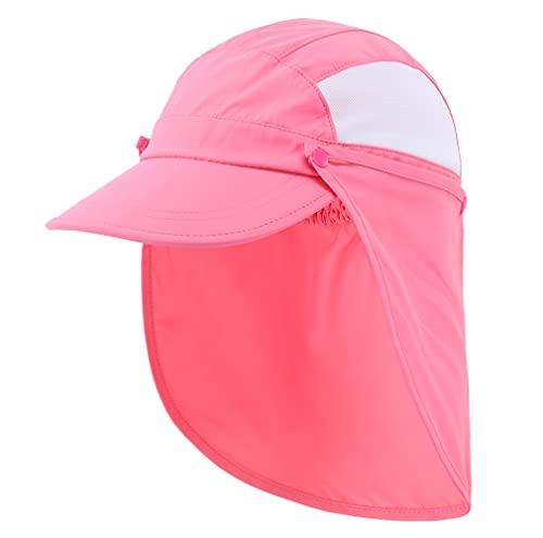 Connectyle Kids Sun Hat with Removable Neck Flap UPF 50+ Sun Protection Baseball Cap Summer Beach Sun Hats 3-6 Years - color: Pink