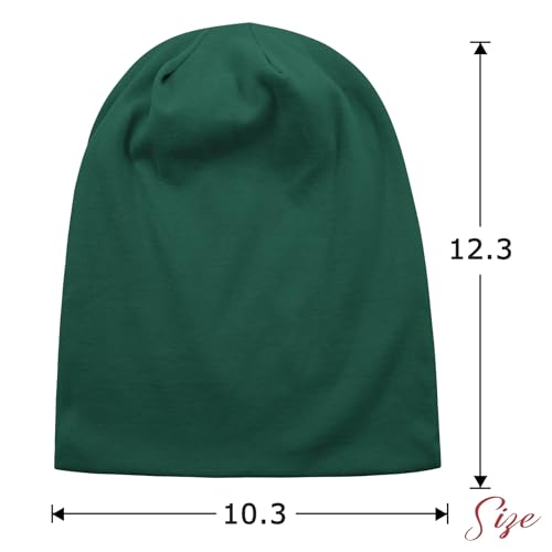 Zando Slouchy Dwarf Beanie Hats for Women Men - Breathable Cozy Cotton Sleep Cap Thin Chemo Headwear for Hip-Pop Halloween - color: 1 Green
