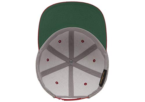 Flexfit Unisex Adult Yp Classics Premium Snapback Cap – 2-Tone - color: Heather/Red