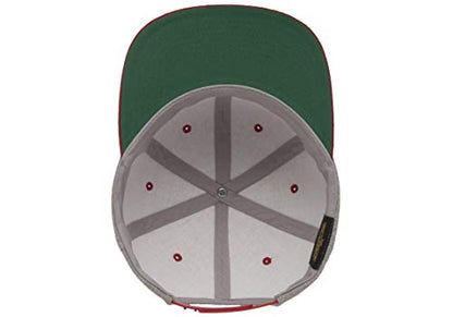 Flexfit Unisex Adult Yp Classics Premium Snapback Cap – 2-Tone - color: Heather/Red