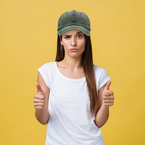 MEINICY 3 Packs Washed-Cotton Plain Baseball Cap, Adjustable Dad Hat - color: Black+burgundy+od Green