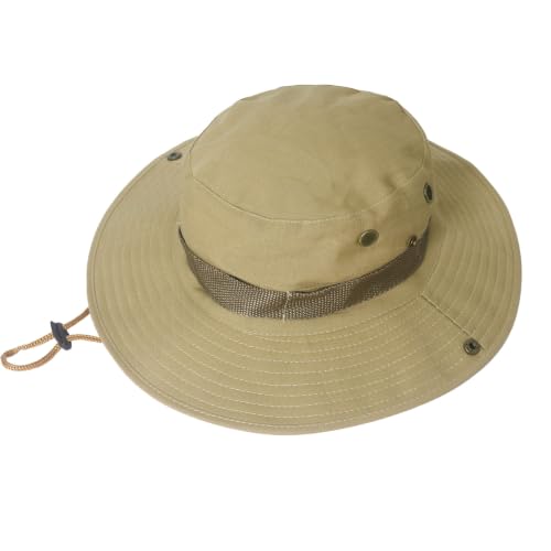 NPQQUAN Sun Hats for Men Women Wide Brim Bucket Hat UPF 50+ Boonie Hat - color: Pure Khaki