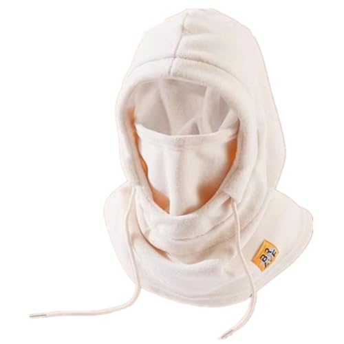Winter Fleece Ski Mask for Men Women Balaclava Face Mask Windproof Thermal Hood Winter Full Face Neck Cover Warmer - color: Beige