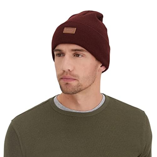 Levi's Mens All-Season Hero Beanie Soft Knit Cuffed Winter Hat, Warm & Comfortable Everyday Style - color: Burgundy