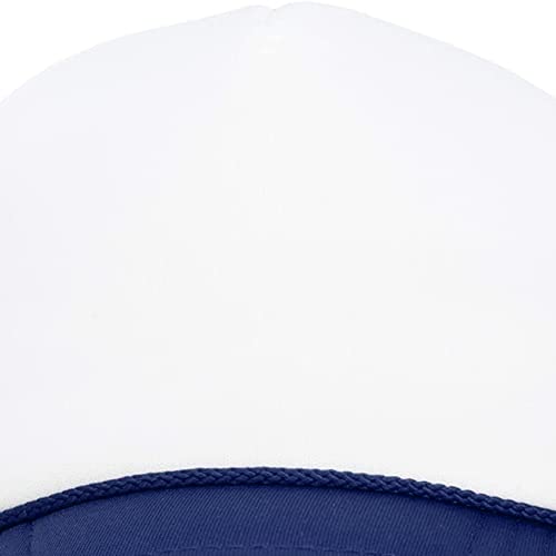MR.R Sublimation Blanks Polyester Mesh Cap Mesh Hat Two Tone Trucker Summer Mesh Cap with Adjustable Snapback,2pcs per Pack - color: Dark Blue