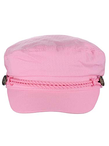 NYFASHION101 Unisex 100% Cotton Greek Fisherman Sailor Fiddler Driver Cap Hat - color: Pink