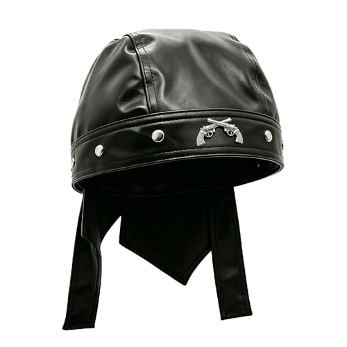 Biker Cap for Women Punk Motorcycle Skull Cap Adjustable Stylish Doo Rag Headwrap for Riding Outdoor Activities - color: Weapon
