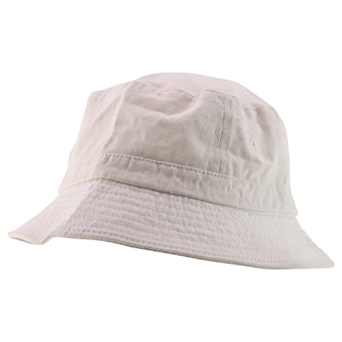 Armycrew XXL Oversize Pigment Dyed Washed Bucket Hat Fits Upto 3XL - color: White, size: X-Large-XX-Large