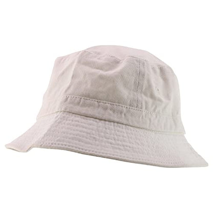 Armycrew XXL Oversize Pigment Dyed Washed Bucket Hat Fits Upto 3XL - color: White, size: X-Large-XX-Large