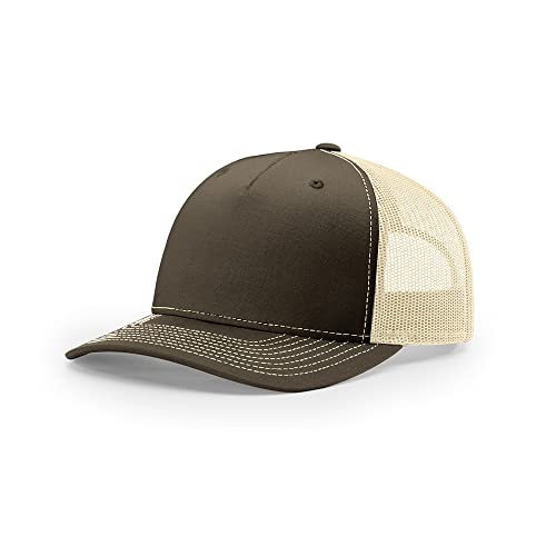 Richardson 112FP & 112PFP Classic Fit Five-Panel Snapback Trucker Cap |OSFM - color: Chocolate Chip/Birch