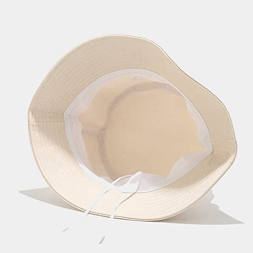 Quanhaigou Bucket Hats Unisex Sun Summer Travel Beach Fishing Cap for Men Women Teens - color: Beige Love