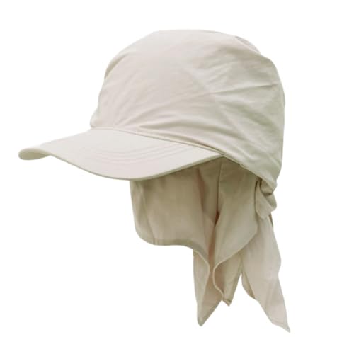 Sun Hat with Neck Flap for Women Wide Brim, Packable, Foldable, Outdoor Sun Protection, Baseball Visor Hat - color: Beige