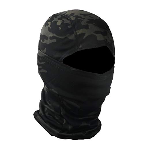 TOPTIE Mesh Balaclava with Hinge Design, Breathable Helmet Liner - color: Black Camo
