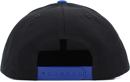 KBETHOS Classic Snapback Hat Blank Cap Underbrim Cotton Wool Blend Flat Visor Adjustable Unisex - color: Black Royal