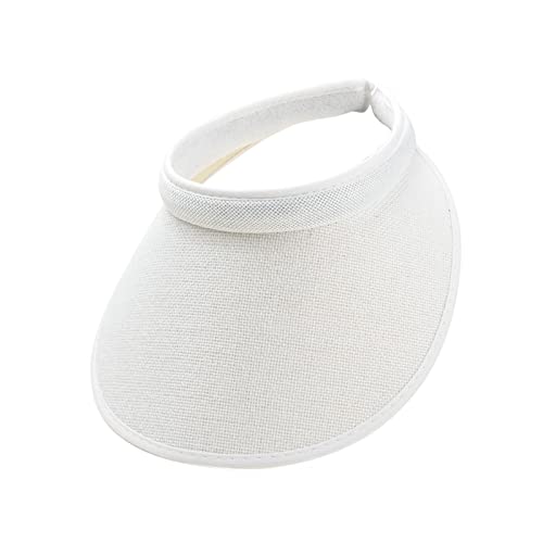 Cloth Covered Slip-On Visor for Women, Adjustable Cap Sports Sun Visors for Men - color: White